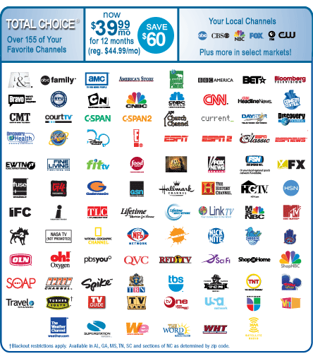 DIRECTV Total Choice - 155+ Channels