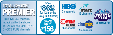 DIRECTV Total Choice Premier - 250+ Channels